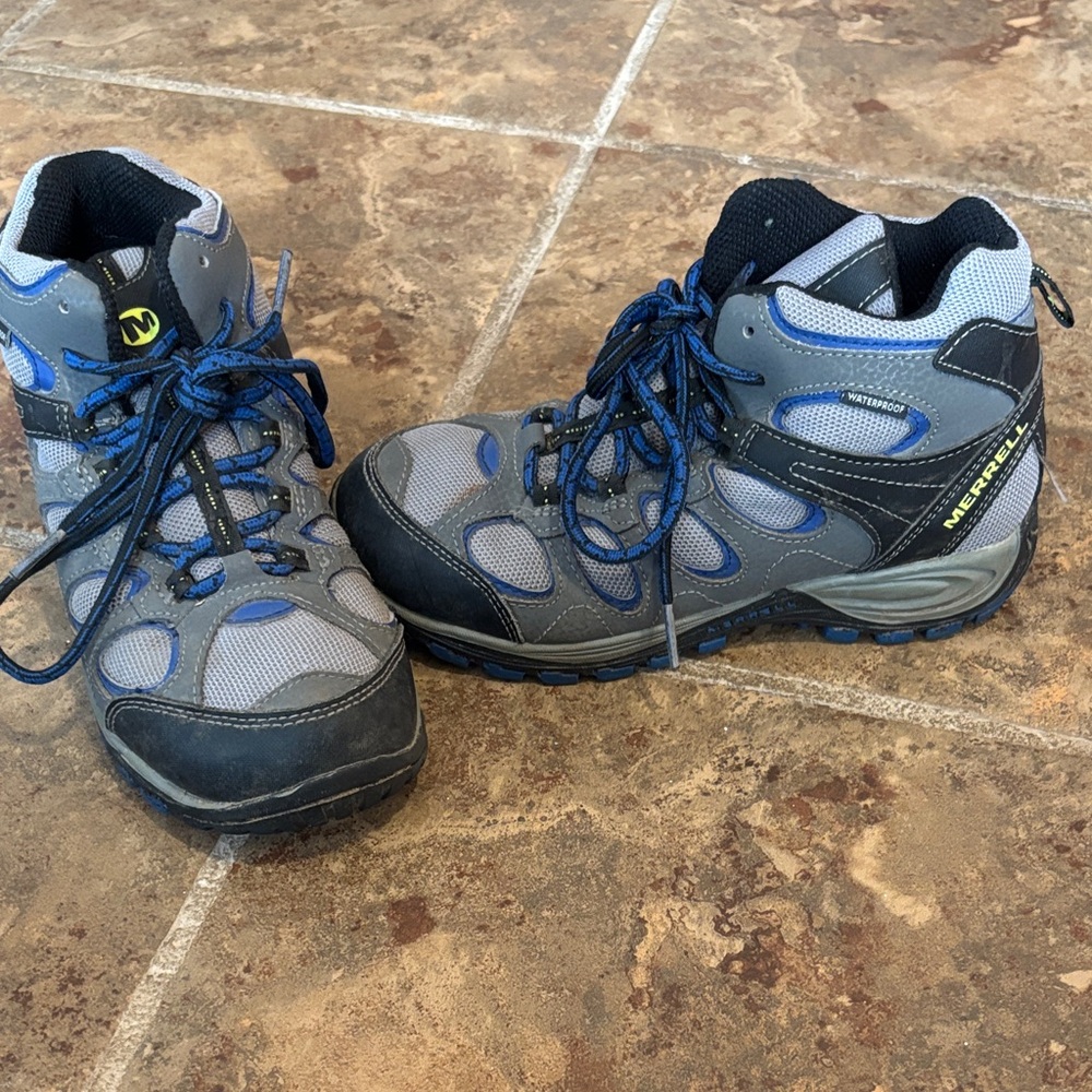 Merrell Kids Gray and Blue Outdoor Boots